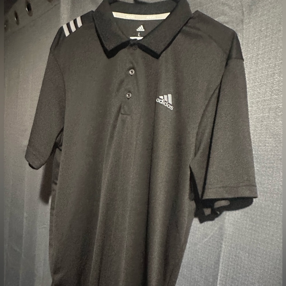 Adidas Black Golf Polo Shirt Classic Design
